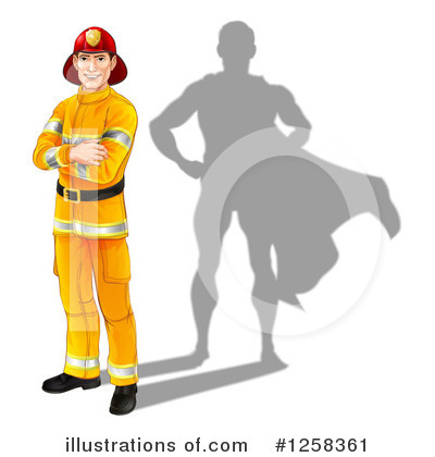 Royalty-Free (RF) Fireman Clipart Illustration by AtStockIllustration - Stock Sample #1258361
