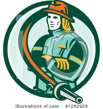 Royalty-Free (RF) Fireman Clipart Illustration by patrimonio - Stock Sample #1262929