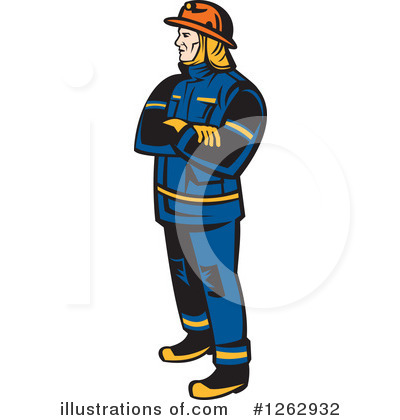 Royalty-Free (RF) Fireman Clipart Illustration by patrimonio - Stock Sample #1262932