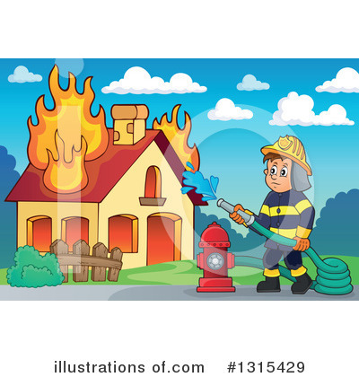 Royalty-Free (RF) Fireman Clipart Illustration by visekart - Stock Sample #1315429