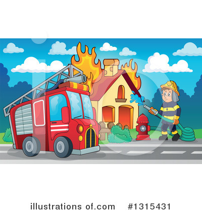 Burning House Clipart #1315431 by visekart