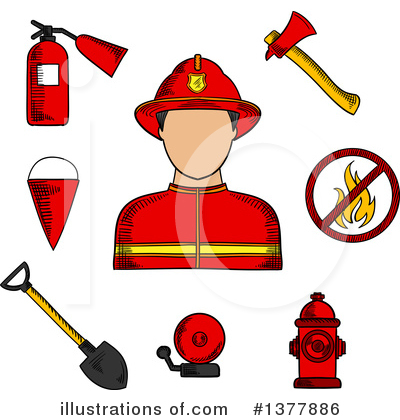 Royalty-Free (RF) Fireman Clipart Illustration by Vector Tradition SM - Stock Sample #1377886