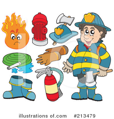 Royalty-Free (RF) Fireman Clipart Illustration by visekart - Stock Sample #213479