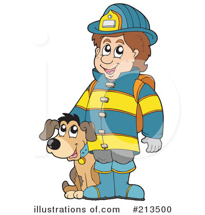 Royalty-Free (RF) Fireman Clipart Illustration by visekart - Stock Sample #213500