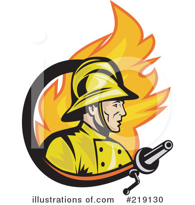 Royalty-Free (RF) Fireman Clipart Illustration by patrimonio - Stock Sample #219130