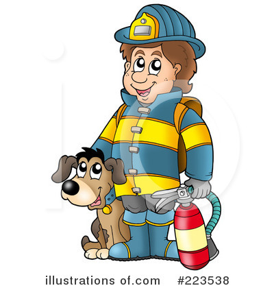 Royalty-Free (RF) Fireman Clipart Illustration by visekart - Stock Sample #223538