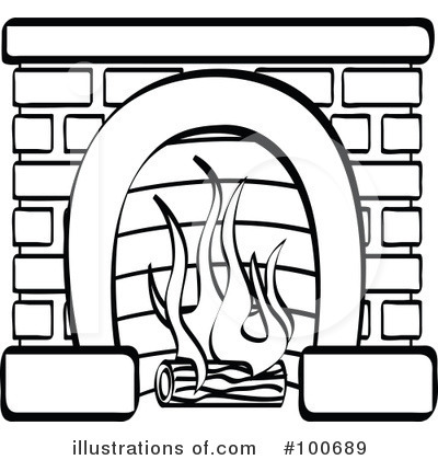 Royalty-Free (RF) Fireplace Clipart Illustration by Andy Nortnik - Stock Sample #100689