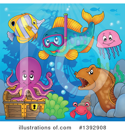 Royalty-Free (RF) Fish Clipart Illustration by visekart - Stock Sample #1392908