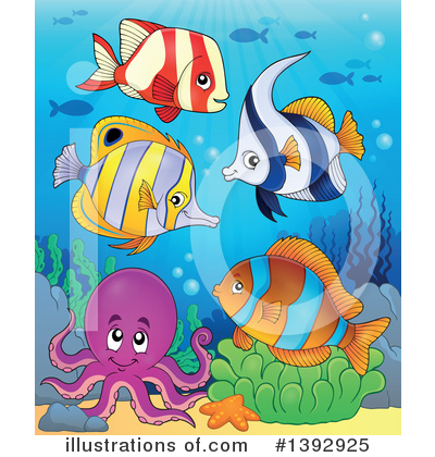 Royalty-Free (RF) Fish Clipart Illustration by visekart - Stock Sample #1392925