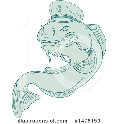 Royalty-Free (RF) Fish Clipart Illustration by patrimonio - Stock Sample #1478159