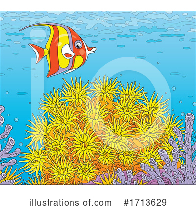 Sea Anemone Clipart #1713629 by Alex Bannykh