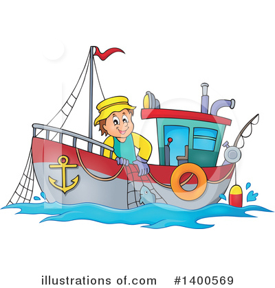 Royalty-Free (RF) Fisherman Clipart Illustration by visekart - Stock Sample #1400569