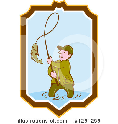 Fly Fishing Clipart #1261256 by patrimonio