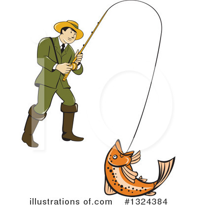 Fly Fishing Clipart #1324384 by patrimonio