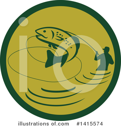 Fly Fishing Clipart #1415574 by patrimonio