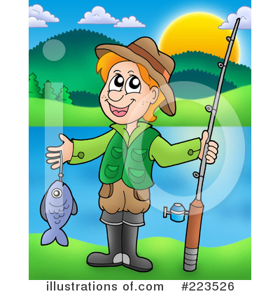 Royalty-Free (RF) Fishing Clipart Illustration by visekart - Stock Sample #223526