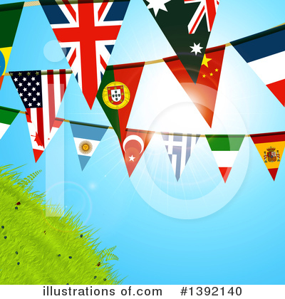 Royalty-Free (RF) Flag Clipart Illustration by elaineitalia - Stock Sample #1392140