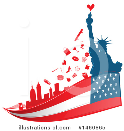 American Flag Clipart #1460865 by Domenico Condello