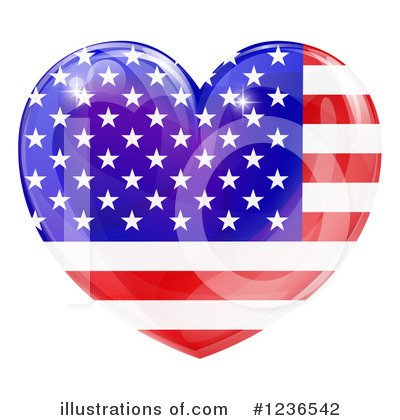 Royalty-Free (RF) Flag Heart Clipart Illustration by AtStockIllustration - Stock Sample #1236542