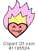 Flaming Heart Clipart #1195524 by lineartestpilot