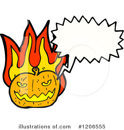 Royalty-Free (RF) Flaming Jack-O-Lantern Clipart Illustration by lineartestpilot - Stock Sample #1206555