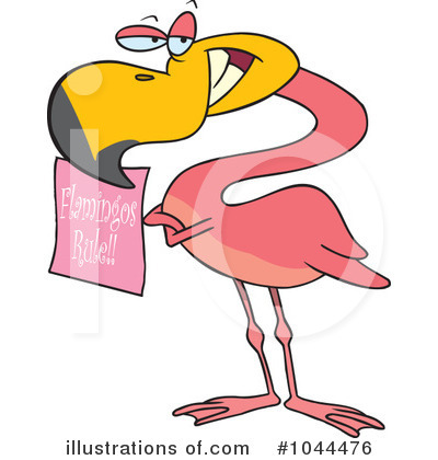 Flamingos Clipart #1044476 by toonaday