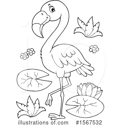Royalty-Free (RF) Flamingo Clipart Illustration by visekart - Stock Sample #1567532