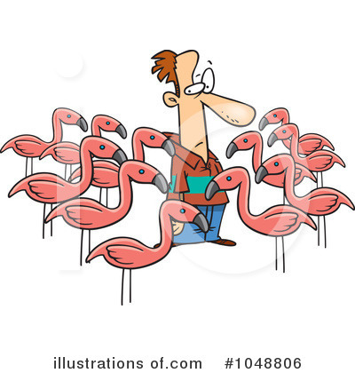 Royalty-Free (RF) Flamingos Clipart Illustration by toonaday - Stock Sample #1048806