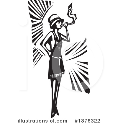 Royalty-Free (RF) Flapper Girl Clipart Illustration by xunantunich - Stock Sample #1376322