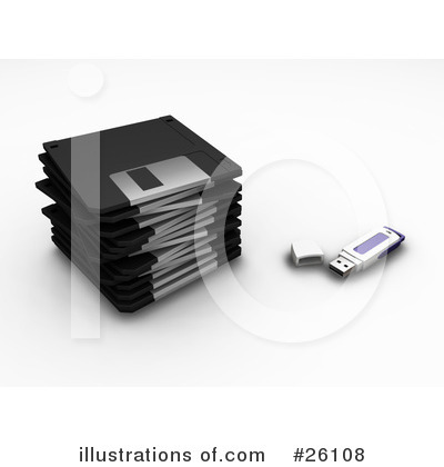 Royalty-Free (RF) Floppy Discs Clipart Illustration by KJ Pargeter - Stock Sample #26108