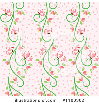 Floral Background Clipart #1100302 by Cherie Reve