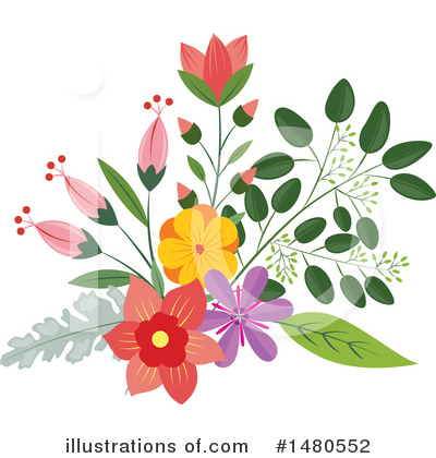 Floral Design Element Clipart #1480552 by Cherie Reve
