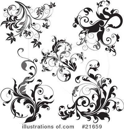 Royalty-Free (RF) Floral Elements Clipart Illustration by OnFocusMedia - Stock Sample #21659