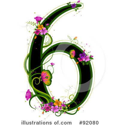 Royalty-Free (RF) Floral Number Clipart Illustration by BNP Design Studio - Stock Sample #92080