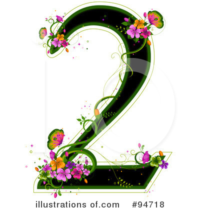 Royalty-Free (RF) Floral Number Clipart Illustration by BNP Design Studio - Stock Sample #94718