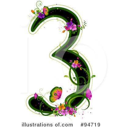 Royalty-Free (RF) Floral Number Clipart Illustration by BNP Design Studio - Stock Sample #94719