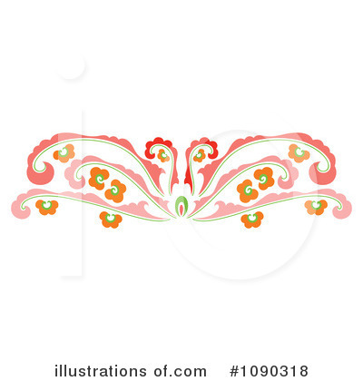 Floral Scroll Clipart #1090318 by Cherie Reve