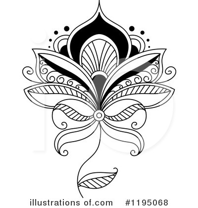 Henna Flowers Clipart #1195068 by Vector Tradition SM