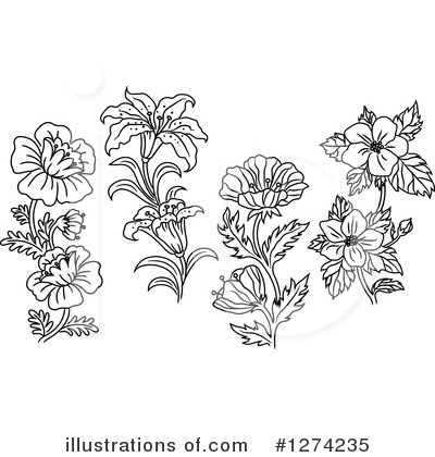 Royalty-Free (RF) Flower Clipart Illustration by Vector Tradition SM - Stock Sample #1274235