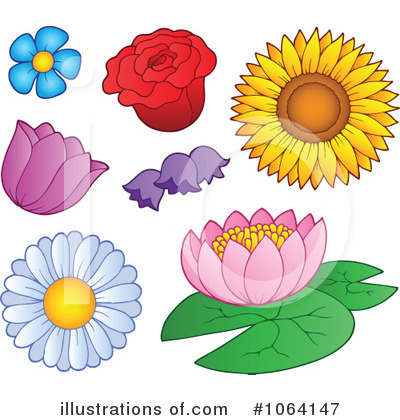 Royalty-Free (RF) Flowers Clipart Illustration by visekart - Stock Sample #1064147