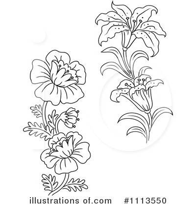Royalty-Free (RF) Flowers Clipart Illustration by Vector Tradition SM - Stock Sample #1113550
