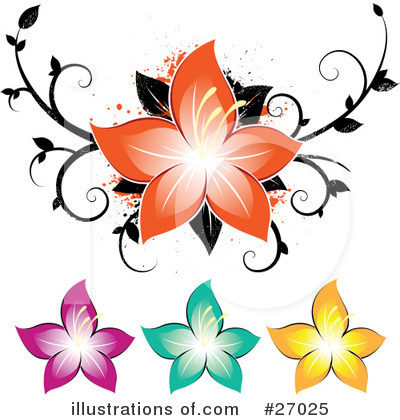 Royalty-Free (RF) Flowers Clipart Illustration by beboy - Stock Sample #27025