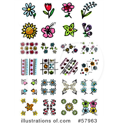 Royalty-Free (RF) Flowers Clipart Illustration by NL shop - Stock Sample #57963