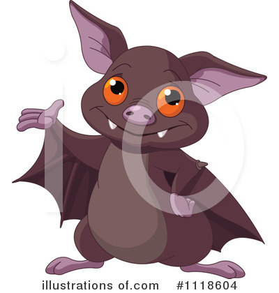 Royalty-Free (RF) Flying Bat Clipart Illustration by Pushkin - Stock Sample #1118604