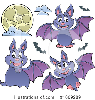 Royalty-Free (RF) Flying Bat Clipart Illustration by visekart - Stock Sample #1609289