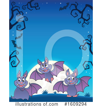 Royalty-Free (RF) Flying Bat Clipart Illustration by visekart - Stock Sample #1609294