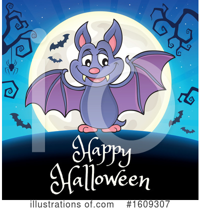 Royalty-Free (RF) Flying Bat Clipart Illustration by visekart - Stock Sample #1609307
