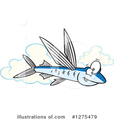 Royalty-Free (RF) Flying Fish Clipart Illustration by toonaday - Stock Sample #1275479