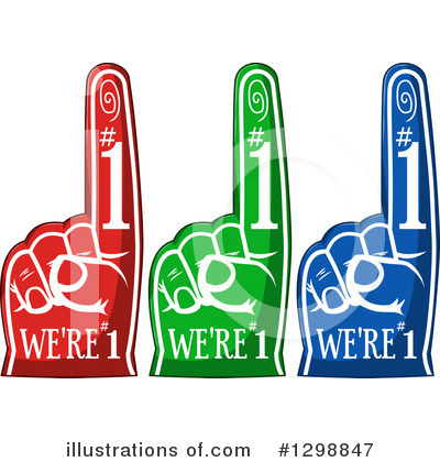Royalty-Free (RF) Foam Finger Clipart Illustration by Liron Peer - Stock Sample #1298847