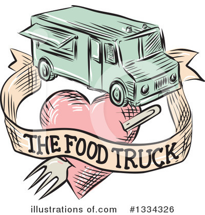 Royalty-Free (RF) Food Truck Clipart Illustration by patrimonio - Stock Sample #1334326